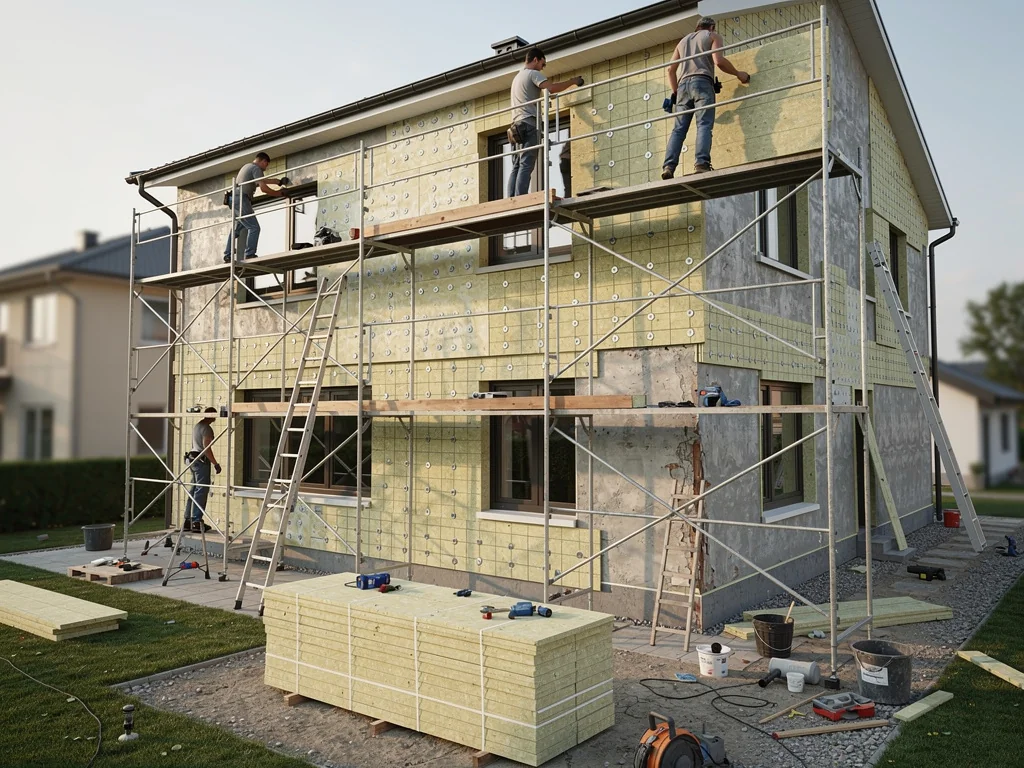 Isolation thermique par l'extérieur d'une façade en rénovation